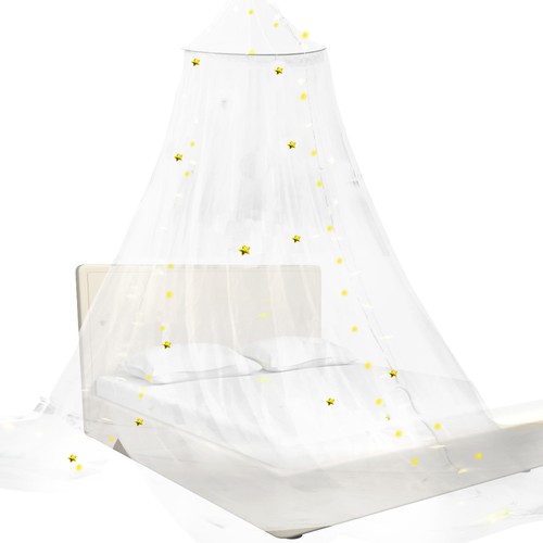 Princess Bed Canopy with Lights for Kids Round Dome Bed Curtain Canopy FaGat - Picture 10 of 11