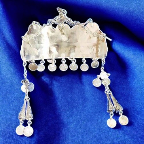 Tawnza Berber Headdress – Handmade Silver & Enamel Amazigh Head Ornament - Picture 5 of 5