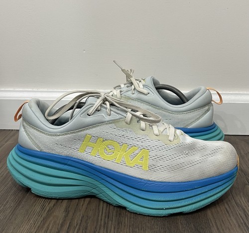 Hoka One Bondi 8 Laufschuhe Turnschuhe grau türkis blau grün Herren - Größe 11 D " - Bild 2 von 10