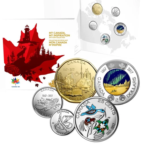 2017 Canada 5-Coin Set RCM - "My Canada, My Inspiration" Glow-in-the-Dark Toonie