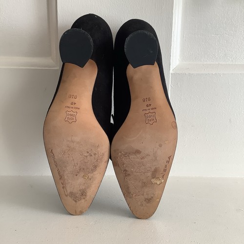 Vintage 1990’s Does Edwardian Era Via Spiga Black Suede Shoes SZ. 9.5Reenactment - Picture 5 of 9