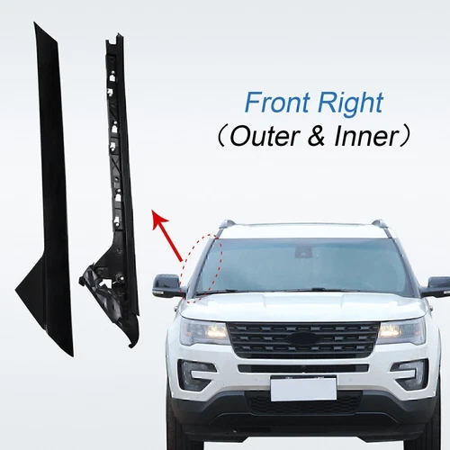 For 2011-2019 Ford Explorer Left & Right Side Windshield A-Pillar Molding Trim - Picture 5 of 23