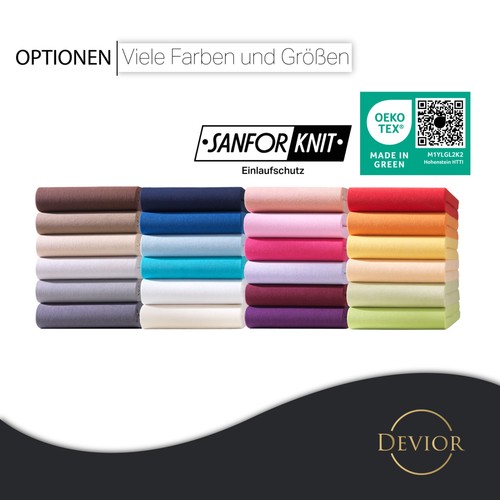 Premium Jersey Spannbettlaken Betttuch Bettlaken mit Elasthan Baumwolle 190g/m² - Bild 18 von 145