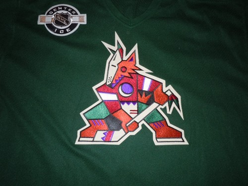 PHOENIX COYOTES ROENICK JERSEY MENS XL GREEN CCM PRACTICE MADE IN CANADA VINTAGE - Picture 3 of 6
