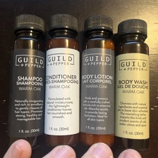Guild + Pepper Body Lotion Body Wash Shampoo Conditioner Warm Oak 1 Oz
