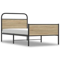 Bettgestell Ohne Matratze 90X200 Cm Sonoma-Eiche Holzwerkstoff