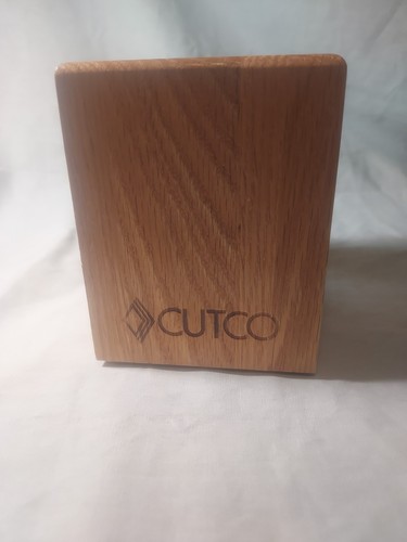 Cutco Utensilienhalter Holz Quadrat Box Caddy Block Weiß Eiche Made USA