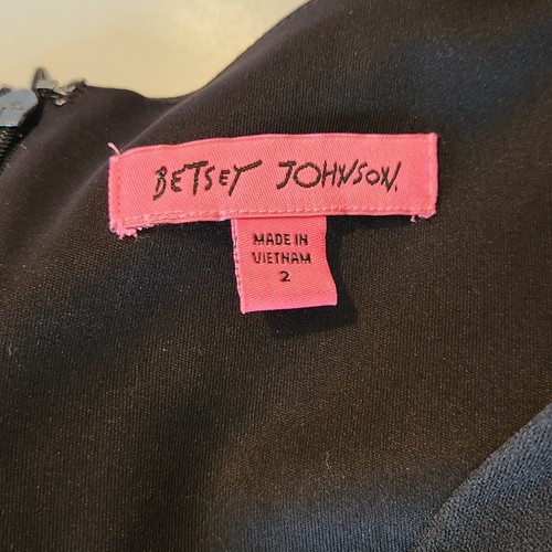 NWT Betsey Johnson Little Black Dress Sleeveless V-Neck Flare Hem Women's Sz 2 - Picture 6 of 12
