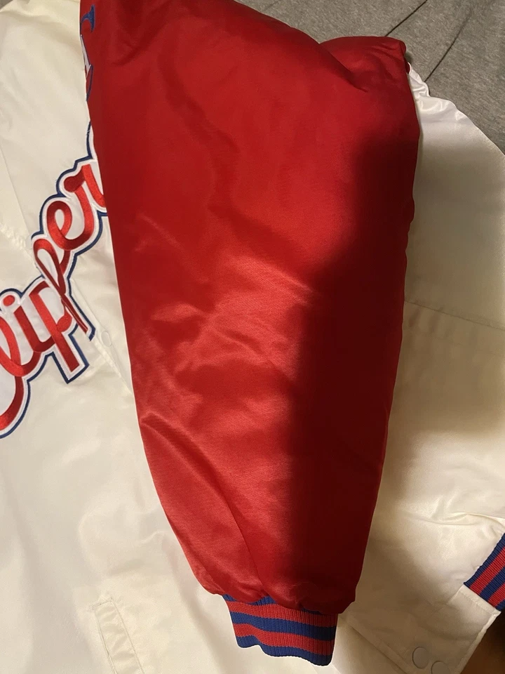 Chaqueta de satén vintage de los Clippers Reebok NBA Fusion blanca y roja talla 2xl de Los Ángeles Foto 2 de 4