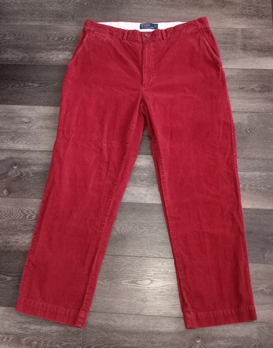 Vintage Polo Ralph Lauren Classic Corduroy Straight Leg Pants Red Mens 36x29 - Picture 2 of 11