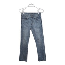 Cody James Girls Straight Leg Jeans Youth 14 Reg Light Wash Raw Hem Stretch