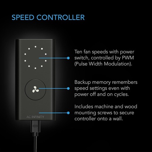 Compact 4" Exhaust Fan with Speed Controller - Perfect for Kitchens & Grow Tents - Picture 5 of 11