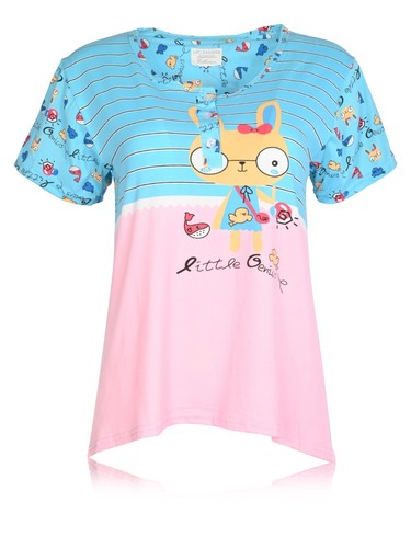 JEFFRICO Womens Capri Pajama Set 2 Piece Short Sleeve Top & Capri Pants 5028C - Picture 69 of 84