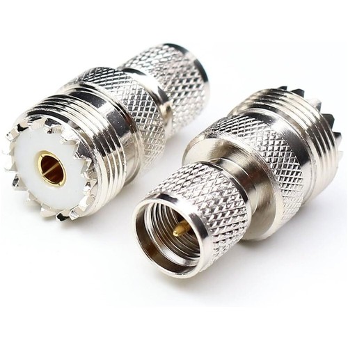 Mini UHF Male Plug (Mini PL259) to SO239 UHF Female RF Adapter Barrel Connector - Picture 5 of 5