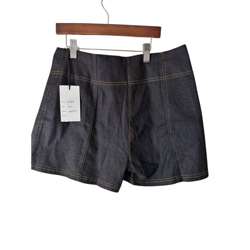 Unique Vintage Denim Shorts High Waist Stretch Black w/ Pockets Size L - Picture 9 of 15