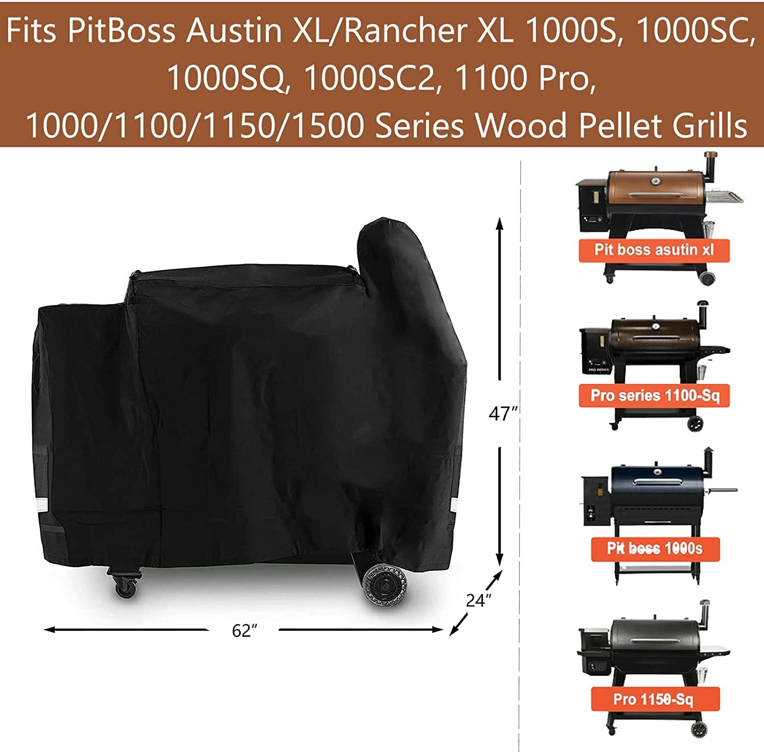Grill Cover for Pit Boss Austin XL, Rancher XL, Z Grill 1000 1100 1100