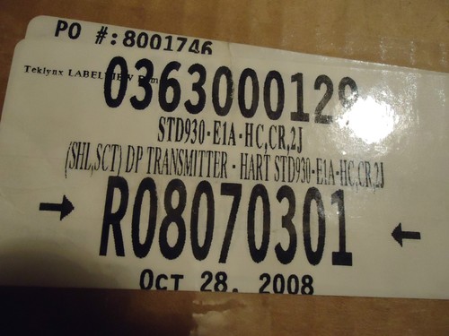 HONEYWELL,ST3000, SMART PRESSURE TRANSMITTER CAT#STD930-E1A-00000-2J,CR,HC+XXXX - Foto 5 di 12