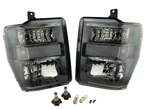 Faros negros estilo Harley para Ford F-250 F-350 F-450 F-550 SD 2008 2010 - Imagen 3 de 3