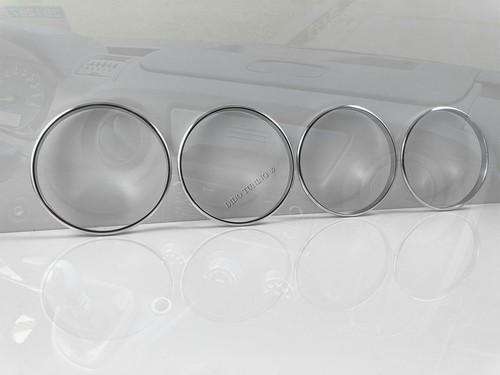 For Renault Master III 2010- Aluminum Polished Dashboard Rings for Air Vents x4 - Picture 3 of 10