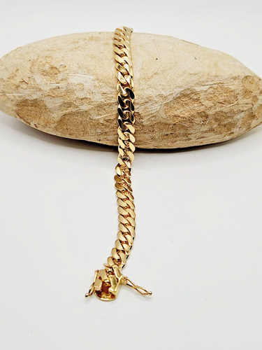 10KT Yellow Gold *Solid Cuban Bracelet Box Clasp 8" long x 7.7mm Box Clasp - Picture 6 of 10
