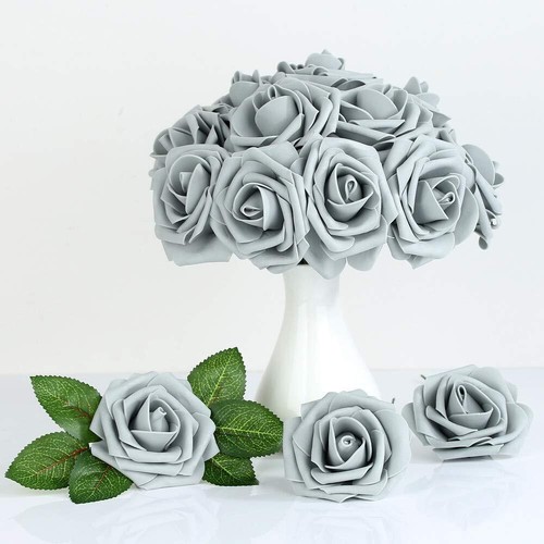 Artificial Flowers 25pcs Real Looking Fake Roses with Stems for DIY Wedding B... - Picture 4 of 7