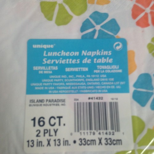 NEU! Einzigartige 16 Kt Mittagessen Servietten 2-lagig Island Paradise Tropical Hergestellt in den USA - Bild 6 von 7