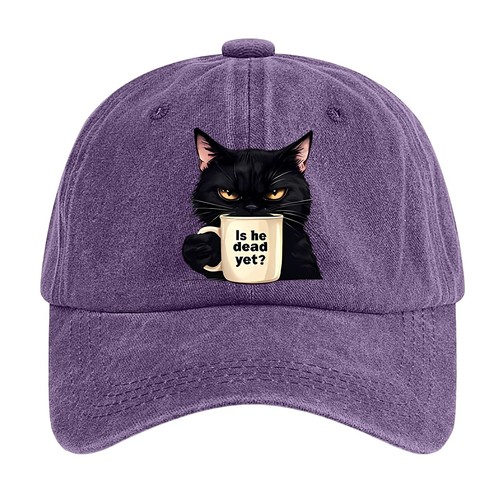 New Baseball Cap is He Dead Yet Cat Hat Fdt Printed Baseball Cap Unisex - Picture 4 of 33