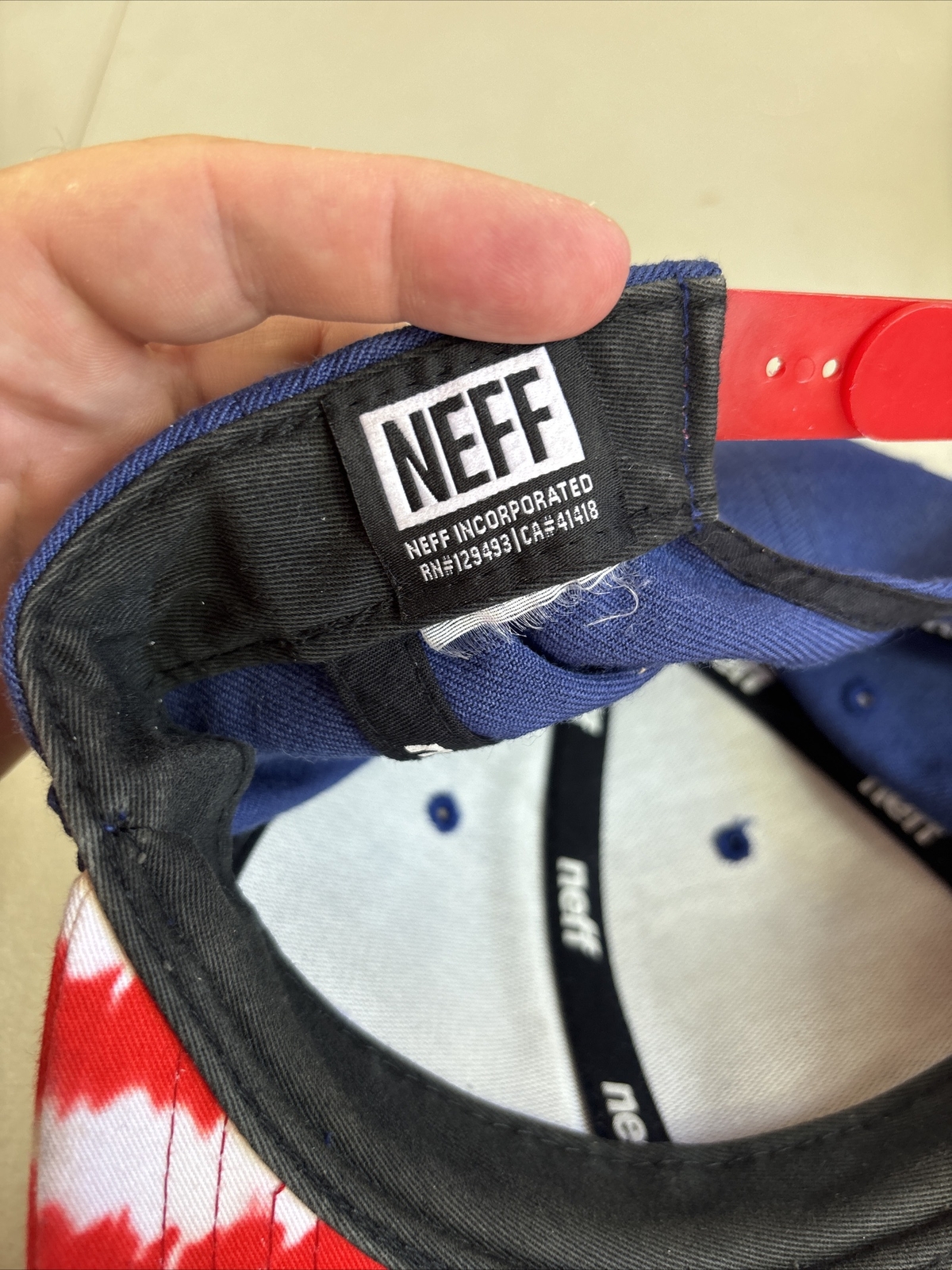NEFF Hat Cap Snap Back Cap Adjustable Red White B… - image 13