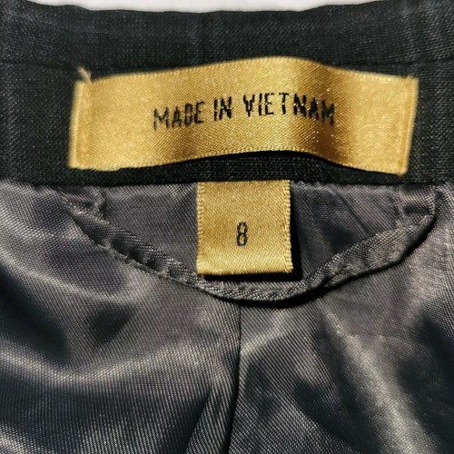 CLASS CLUB Off Black Gray Windowpane Plaid Poly Wool Blazer Jacket Boys 8 - Picture 5 of 8