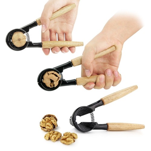 Cheftor Spring Loaded Heavy Duty Nut Cracker,Bottle Opener Pliers,Wood Handles - Picture 2 of 2