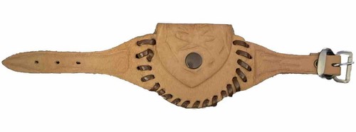 Hand Made Mini Brown Snap Closure Leather Coin Change Pouch Buckle Wrist Strap - Picture 1 of 17