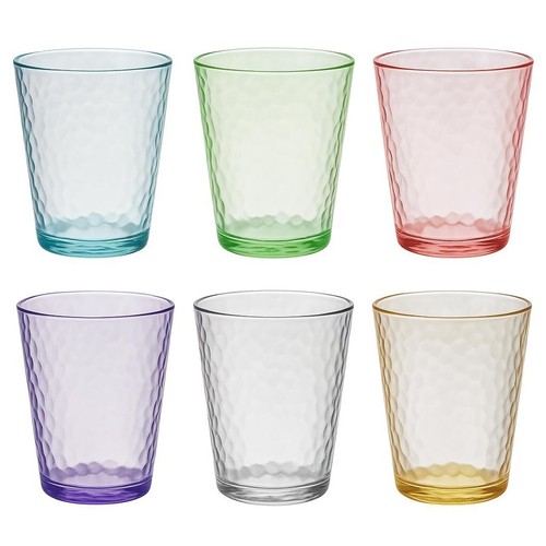 Bicchiere Acqua colorati Vari Colori da 6 pezzi bicchieri 210 ml multicolor - Imagen 3 de 7