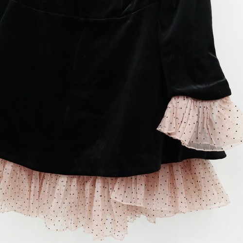Asos Luxe Curve Velvet Bardot Mini Dress Womens 14 Black Coquette Romantic NWOT - Picture 19 of 24