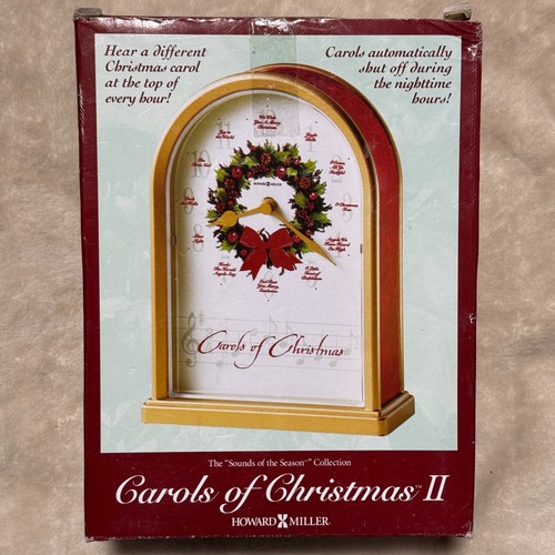 Vintage Musical Christmas Clock Carols Wreath Quartz Holiday Gold Tone Clock - Picture 4 of 5