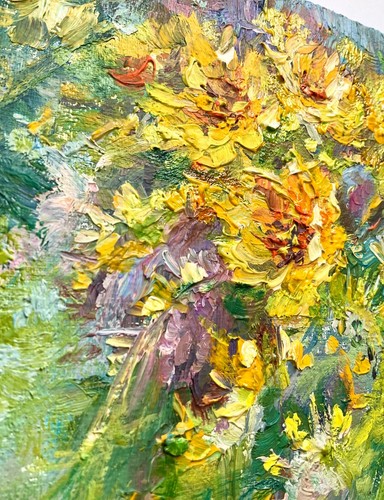 Yellow Cactus bloom Original Oil Painting Cactus art 6x6in so - Picture 5 of 9