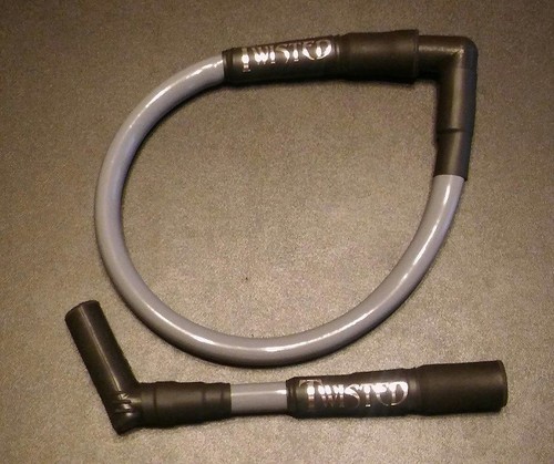 TWISTED 12mm SPARK PLUG WIRES HARLEY SOFTAIL HERITAGE FXST FAT BOY DEUCE DELUXE  - Picture 1 of 2