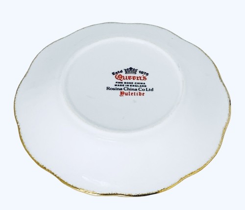 Rosina Queens England YULETIDE SCALLOPED Bone China Weihnachten Stechpalme Beeren Schale - Bild 6 von 7