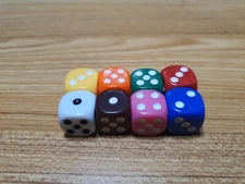 8 Colorful Plastic Dice