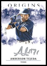 2021 Panini Chronicles Origins Silver Ink /49 Anderson Tejeda Rookie Auto RC
