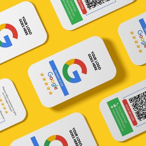 100 biglietti da visita con codice QR rating recensione Google personalizzati con logo con marchio - Foto 9 di 9