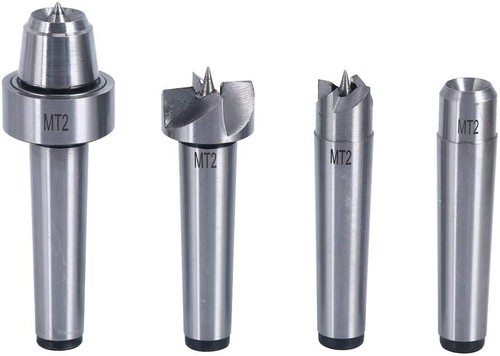 4 Pcs MT2 Wood Lathe Live Center Set Drive Spur Cup MT2 Arbor for Woodworking - Picture 4 of 16