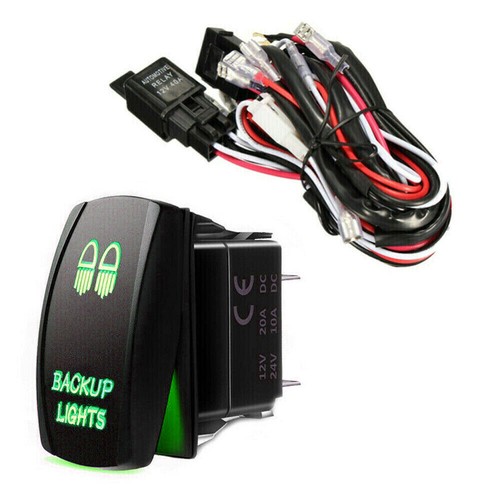 Green LED Light Bar Wiring Harness Kit ON-OFF Rocker Switch Relay Fuse 2-Lead - Picture 26 of 29