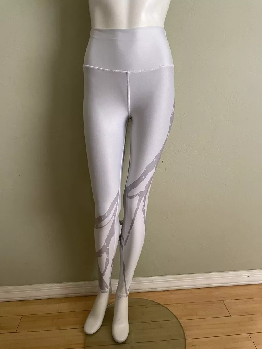 Alo Yoga Pale Silver Shimmer High Waist Leggings Size Small