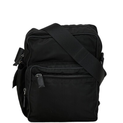 Sac bandoulière Prada en cuir nylon noir pour femme 7,5 pouces x 9,1 pouces acheter - Excellent état