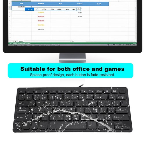 Portable Silent Arabic Keyboard Wired Keyboard Ultra-thin for Desktop Computer - Picture 2 of 8