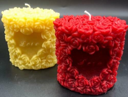 Love & Roses Beeswax Candle / Valentine's Day Gifts / Mother's Day Gifts /Candle - Picture 2 of 2