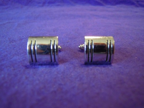 Gemelos de Rayas Negras de Medio Óvalo Plateados y Cuatro Rayas Negras DJ4 - Imagen 1 de 4