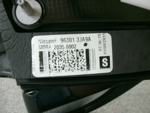 OEM INFINITI JX35 PASSENGER RH RIGHT SIDE w/o CAMERA DOOR MIRROR 96301-3JA3A - Picture 6 of 7