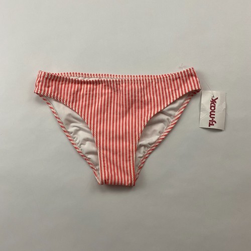 Neu mit Etikett Aerie Bikiniunterteil Größe XXS korallenweiß gestreift Nylonmischung Seersucker - Bild 2 von 5