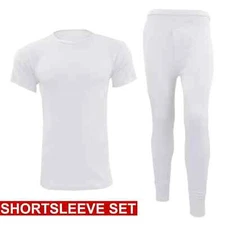 Mens Short Sleeve & Long Johns Set Brushed Extra Warmth Comfort Base Layer